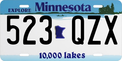 MN license plate 523QZX