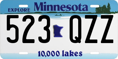 MN license plate 523QZZ