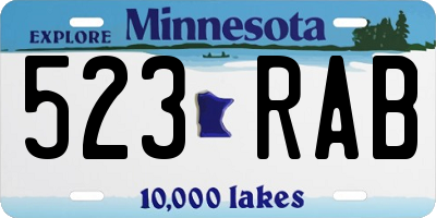 MN license plate 523RAB