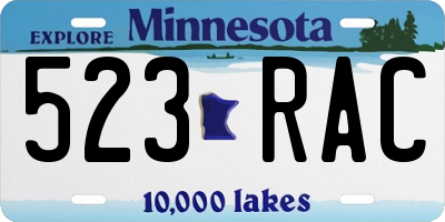 MN license plate 523RAC