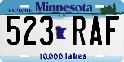 MN license plate 523RAF