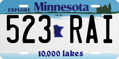 MN license plate 523RAI