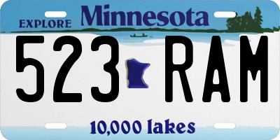 MN license plate 523RAM