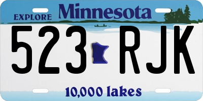MN license plate 523RJK