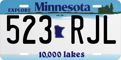 MN license plate 523RJL