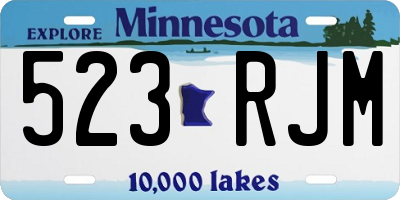 MN license plate 523RJM