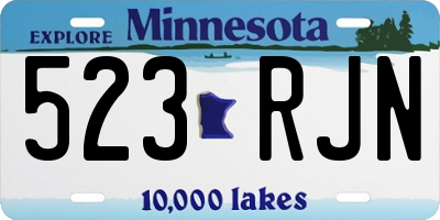 MN license plate 523RJN