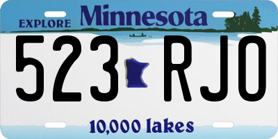MN license plate 523RJO