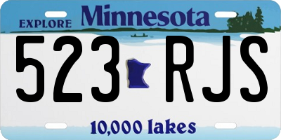 MN license plate 523RJS
