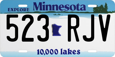 MN license plate 523RJV