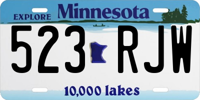 MN license plate 523RJW