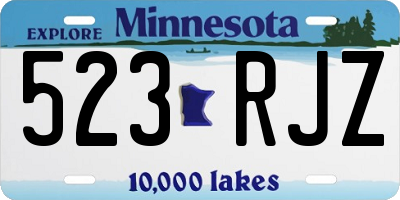 MN license plate 523RJZ