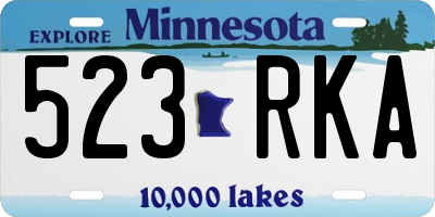 MN license plate 523RKA