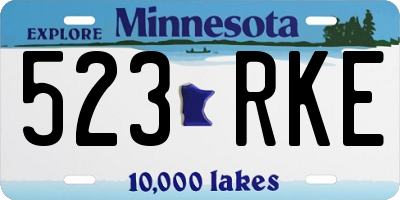 MN license plate 523RKE