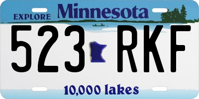 MN license plate 523RKF