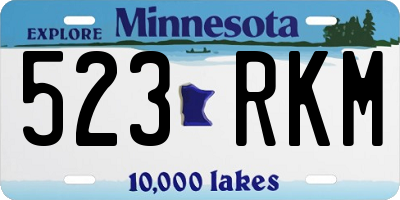 MN license plate 523RKM