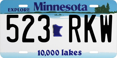 MN license plate 523RKW