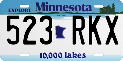 MN license plate 523RKX