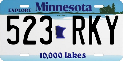 MN license plate 523RKY