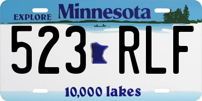 MN license plate 523RLF