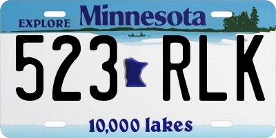 MN license plate 523RLK