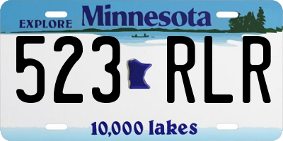 MN license plate 523RLR