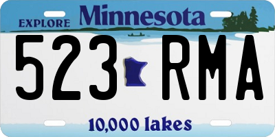 MN license plate 523RMA