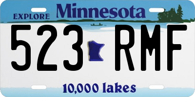 MN license plate 523RMF