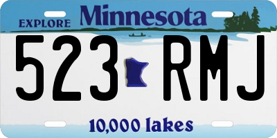 MN license plate 523RMJ