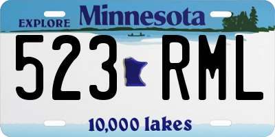 MN license plate 523RML
