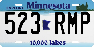 MN license plate 523RMP