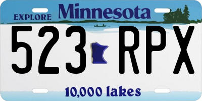 MN license plate 523RPX