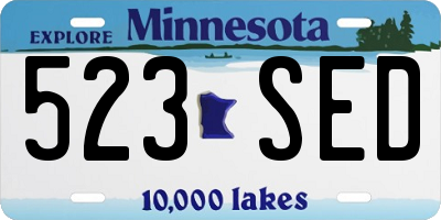 MN license plate 523SED