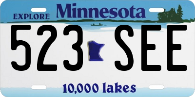 MN license plate 523SEE