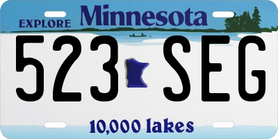 MN license plate 523SEG