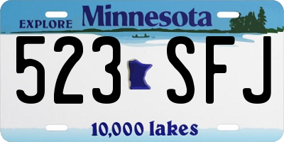 MN license plate 523SFJ