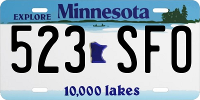 MN license plate 523SFO