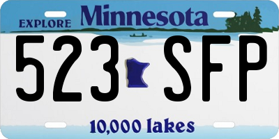 MN license plate 523SFP