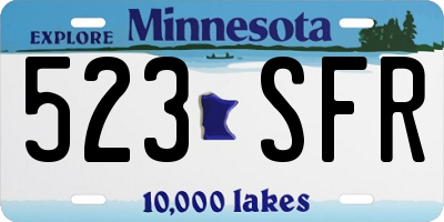 MN license plate 523SFR