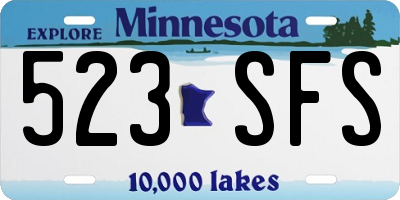 MN license plate 523SFS