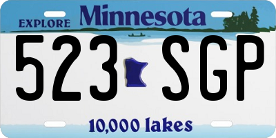 MN license plate 523SGP