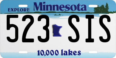 MN license plate 523SIS