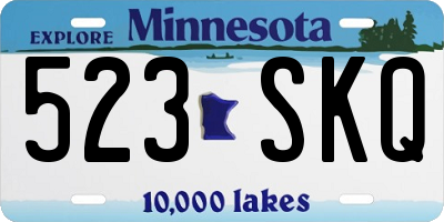 MN license plate 523SKQ