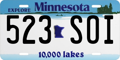 MN license plate 523SOI