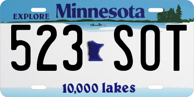 MN license plate 523SOT