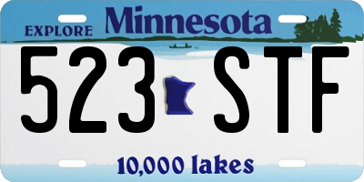 MN license plate 523STF