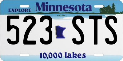 MN license plate 523STS