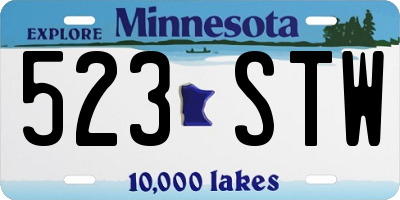 MN license plate 523STW