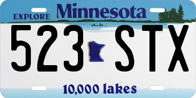 MN license plate 523STX