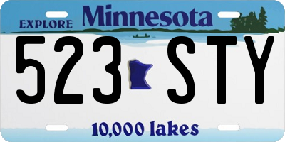 MN license plate 523STY